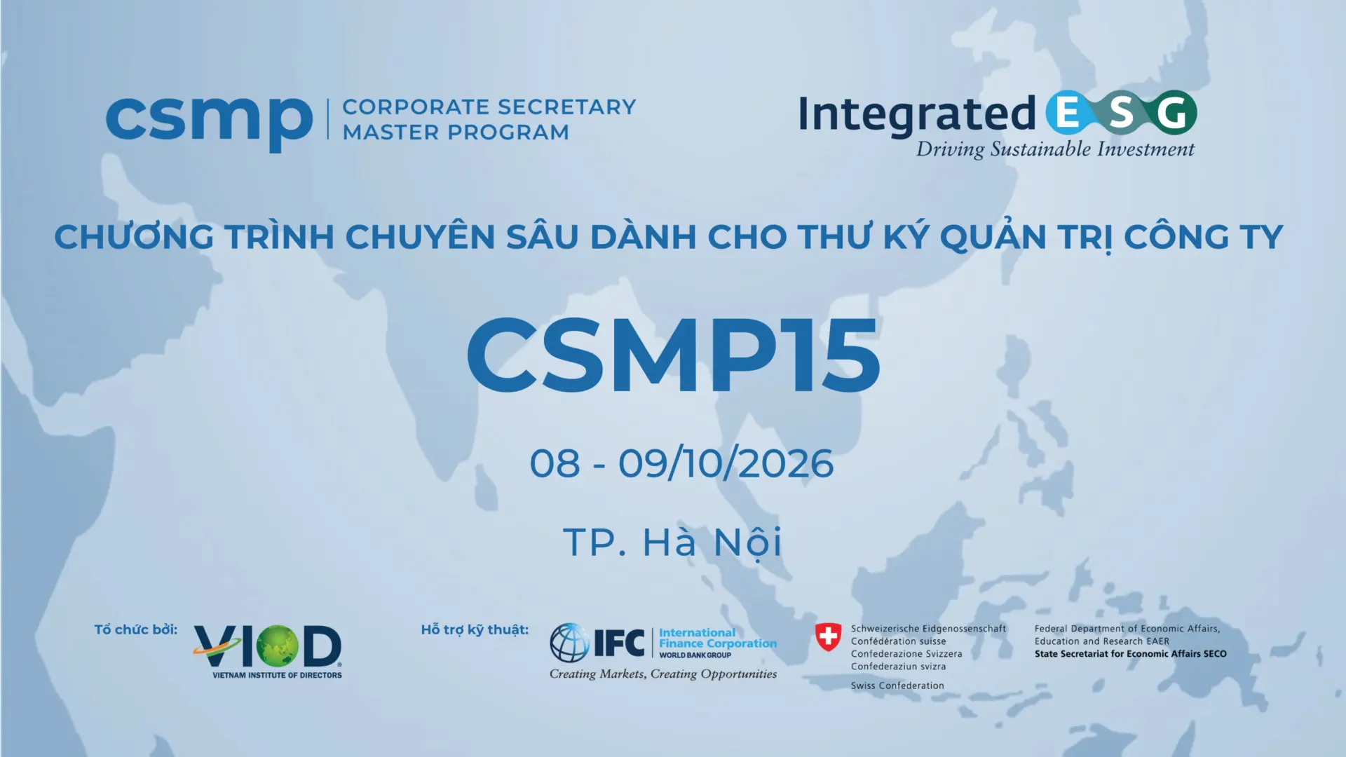 CHƯƠNG TRÌNH CHUYÊN SÂU VỀ THƯ KÝ QUẢN TRỊ CÔNG TY (CSMP15)