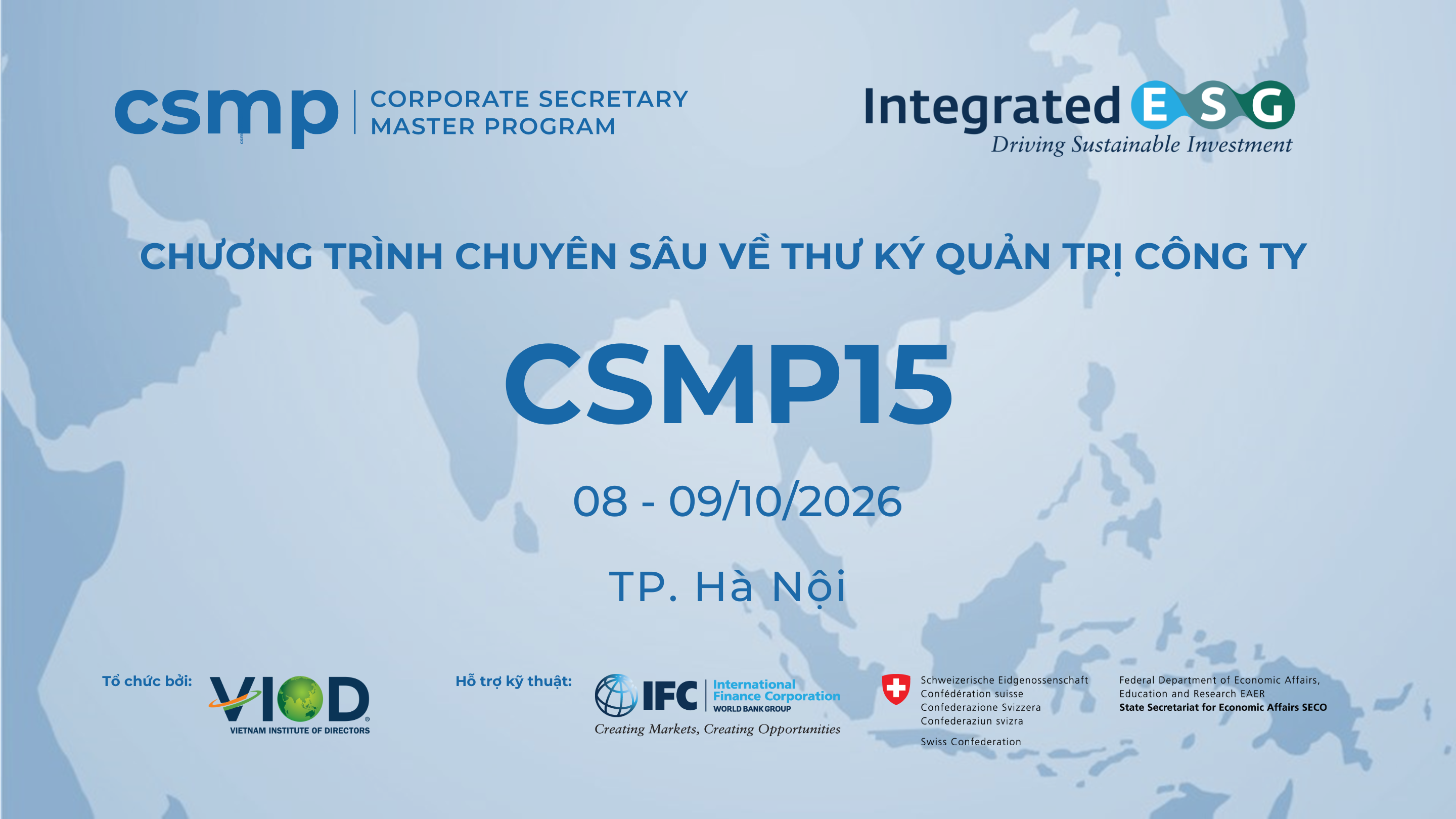 CHƯƠNG TRÌNH CHUYÊN SÂU VỀ THƯ KÝ QUẢN TRỊ CÔNG TY (CSMP15)