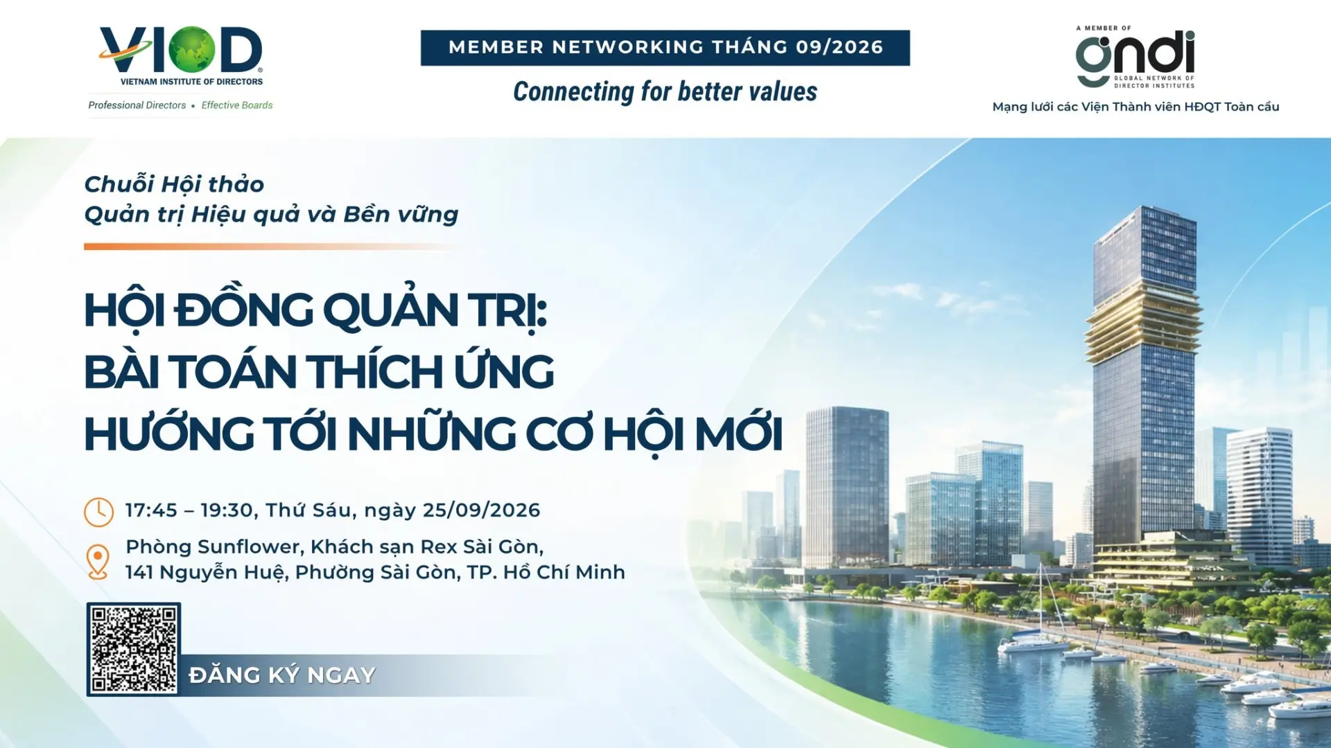 MEMBER NETWORKING THÁNG 9 | HỘI ĐỒNG QUẢN TRỊ: BÀI TOÁN THÍCH ỨNG HƯỚNG TỚI NHỮNG CƠ HỘI MỚI